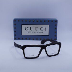 Gucci GG1573O 002 Rectangle Eyeglasses 55mm – Matte Dark Havana